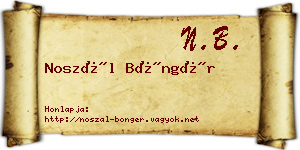 Noszál Böngér névjegykártya